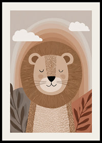 A lion in calm, earthy tones creates a harmonious atmosphere.-2