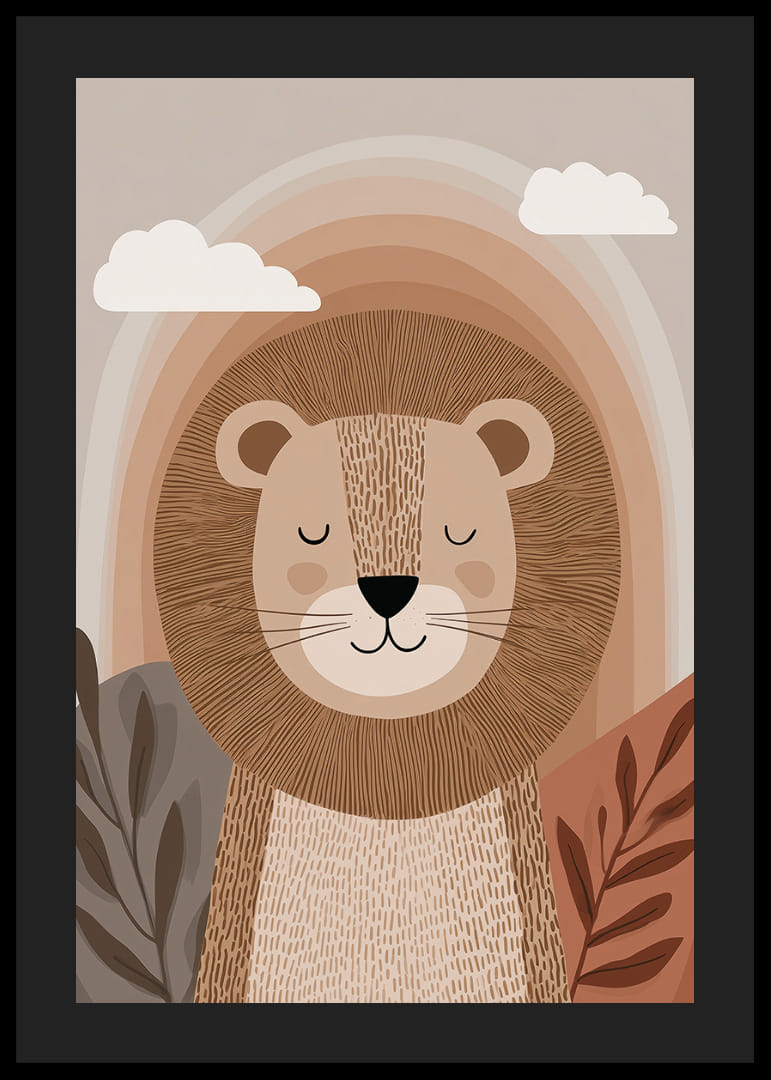 En løve i rolige, jordnære toner skaper en harmonisk atmosfære.-12