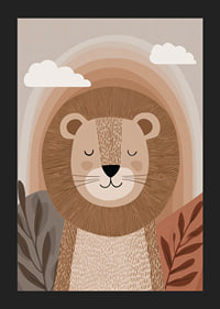 A lion in calm, earthy tones creates a harmonious atmosphere.-5