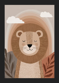 En løve i rolige, jordnære toner skaper en harmonisk atmosfære.-5