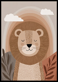 A lion in calm, earthy tones creates a harmonious atmosphere.-6