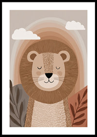 A lion in calm, earthy tones creates a harmonious atmosphere.-0