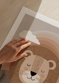 A lion in calm, earthy tones creates a harmonious atmosphere.-9