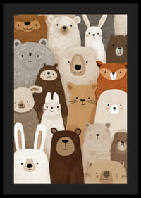 Een betoverende verzameling bosdieren in zachte tinten.-4