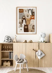 A charming collection of forest animals in soft tones.-8