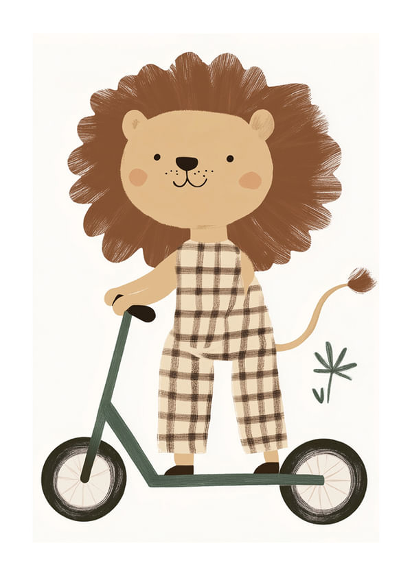 Poster Scooting Safari Lion