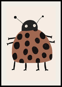 Sjarmerende marihøne med muntre prikker og leken stil.-2