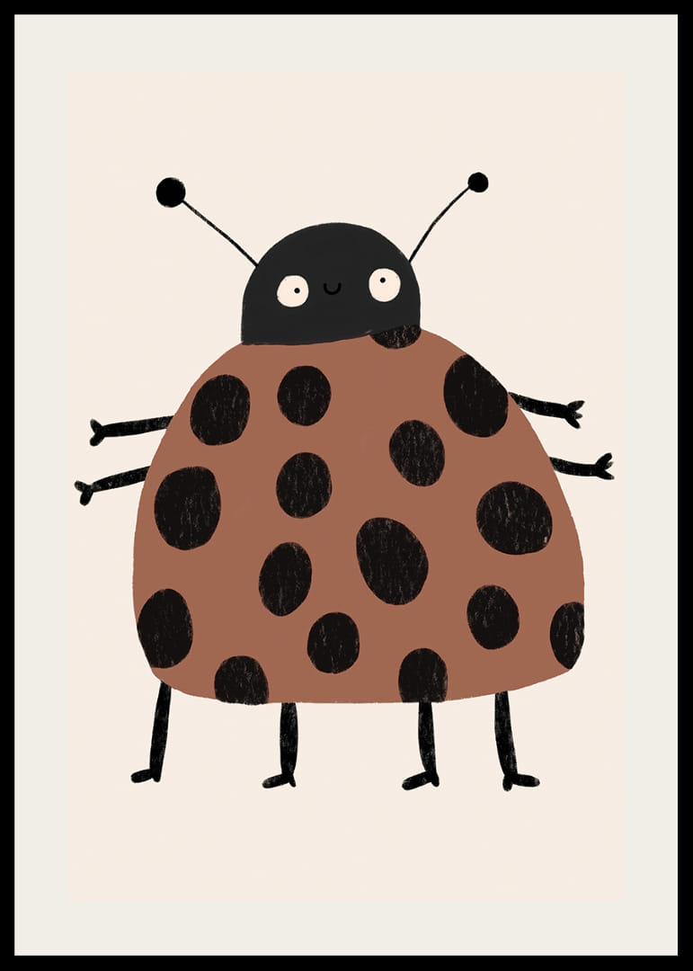 Sjarmerende marihøne med muntre prikker og leken stil.-12