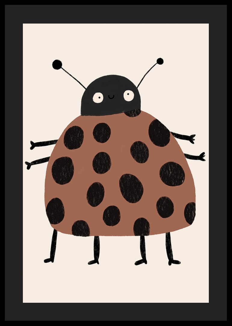 Sjarmerende marihøne med muntre prikker og leken stil.-12