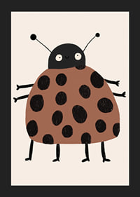 Charming ladybug with cheerful dots and playful style.-5