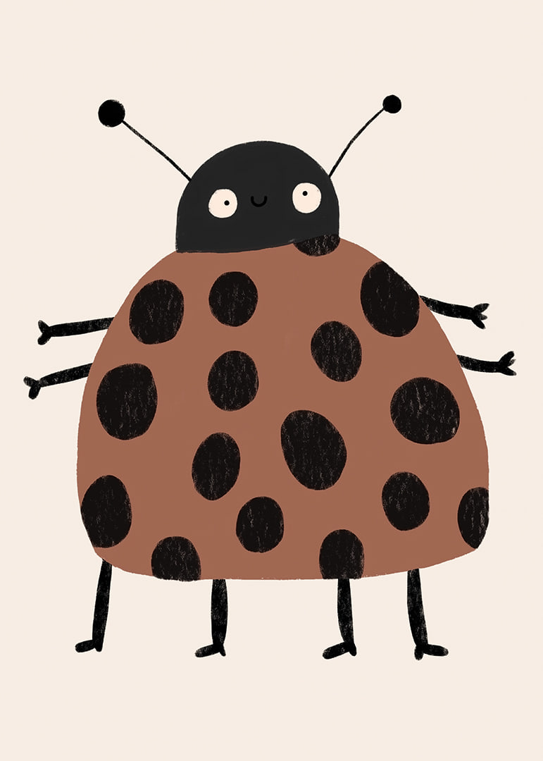Charming ladybug with cheerful dots and playful style.-12