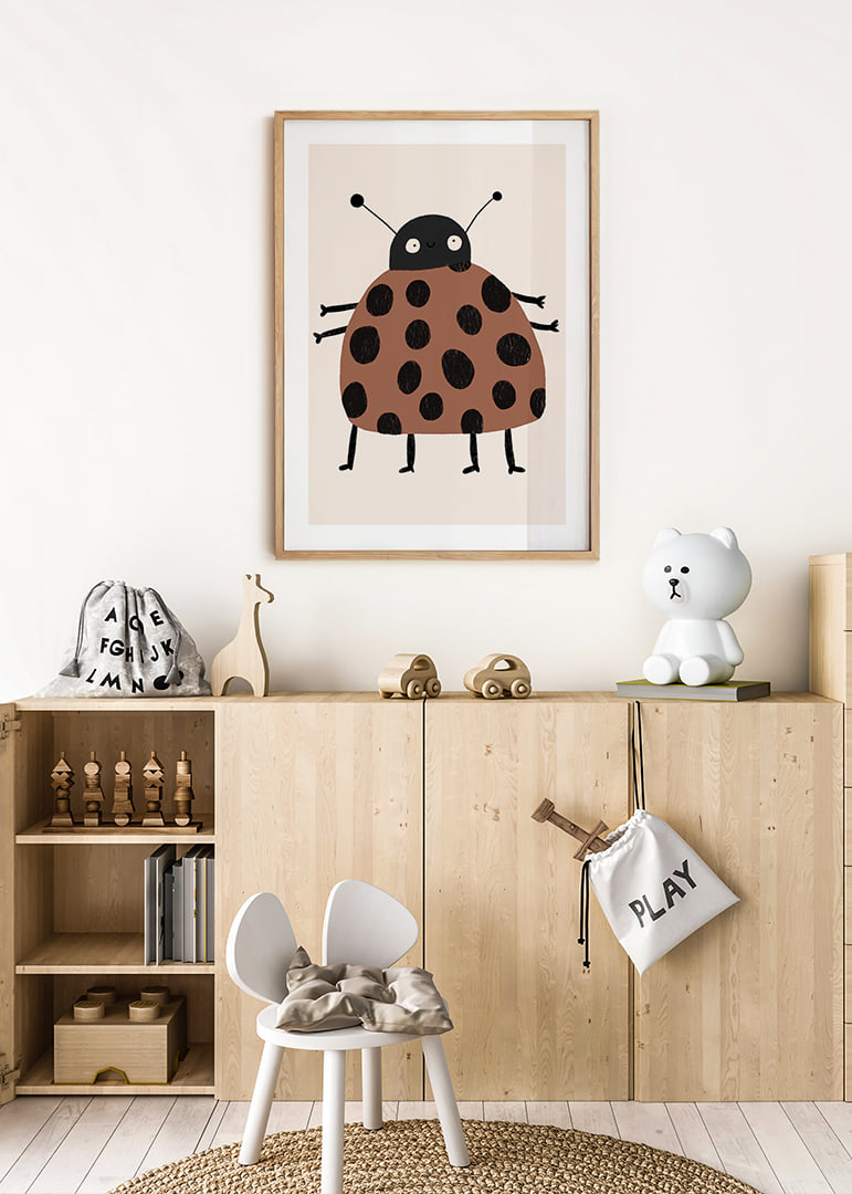 Charming ladybug with cheerful dots and playful style.-12