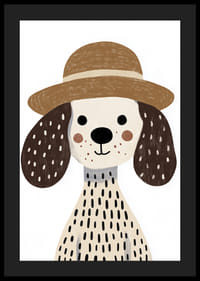 Očarujúci pes so škvrnitou srsťou a slameným klobúkom šíri radosť.-4