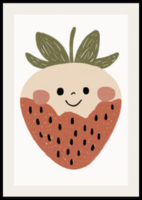 Aranyos és játékos eper boldog arccal.-2