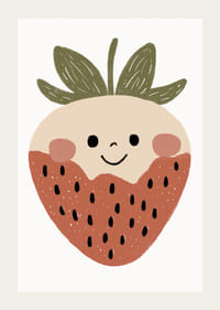 Aranyos és játékos eper boldog arccal.-3