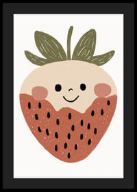 Aranyos és játékos eper boldog arccal.-4