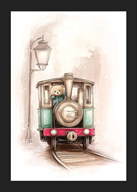A charming train journey with a teddy bear at the helm.-5
