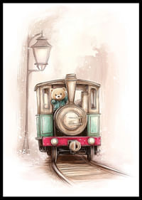 Een charmante treinreis met een teddybeer aan het roer.-2