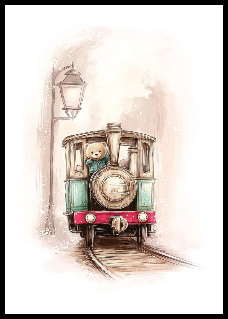 Een charmante treinreis met een teddybeer aan het roer.-12