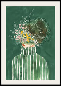 Ansigt med en eksplosion af forårsblomster-2