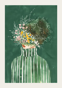 Ansigt med en eksplosion af forårsblomster-3