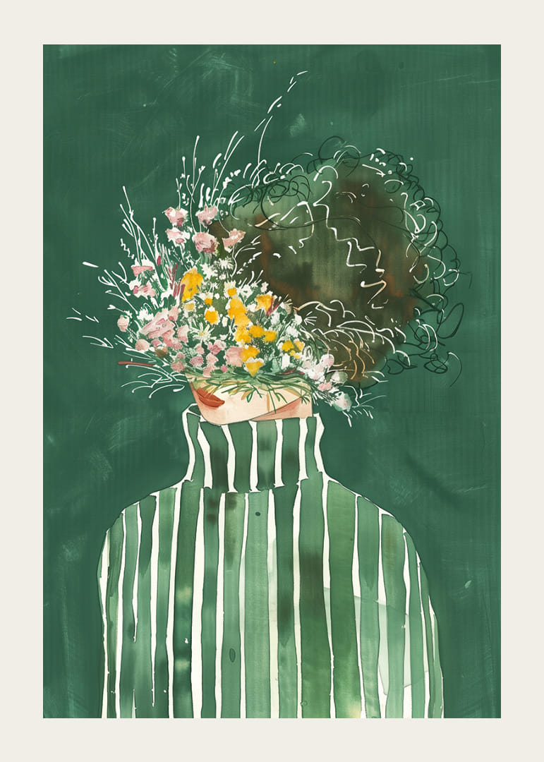 Ansigt med en eksplosion af forårsblomster-12