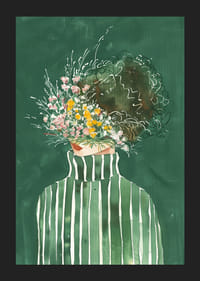 Ansigt med en eksplosion af forårsblomster-5