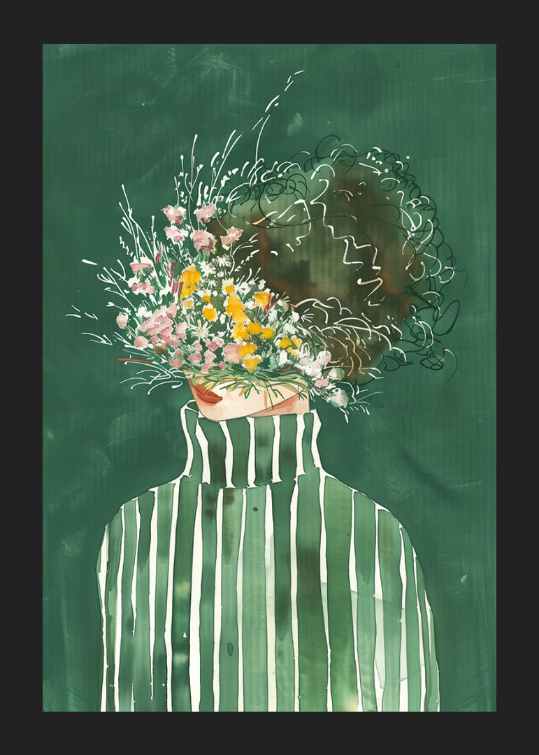 Ansigt med en eksplosion af forårsblomster-12