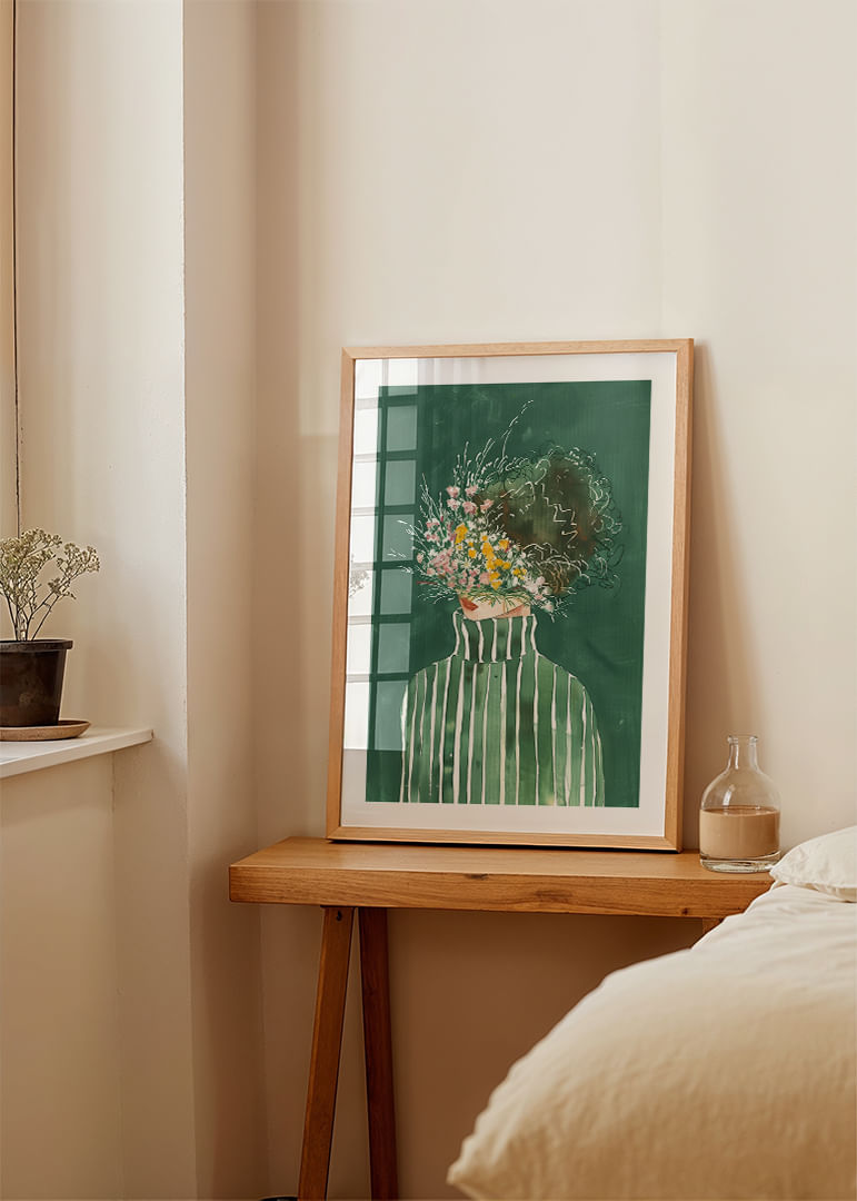 Gezicht met een explosie van lentebloemen-12