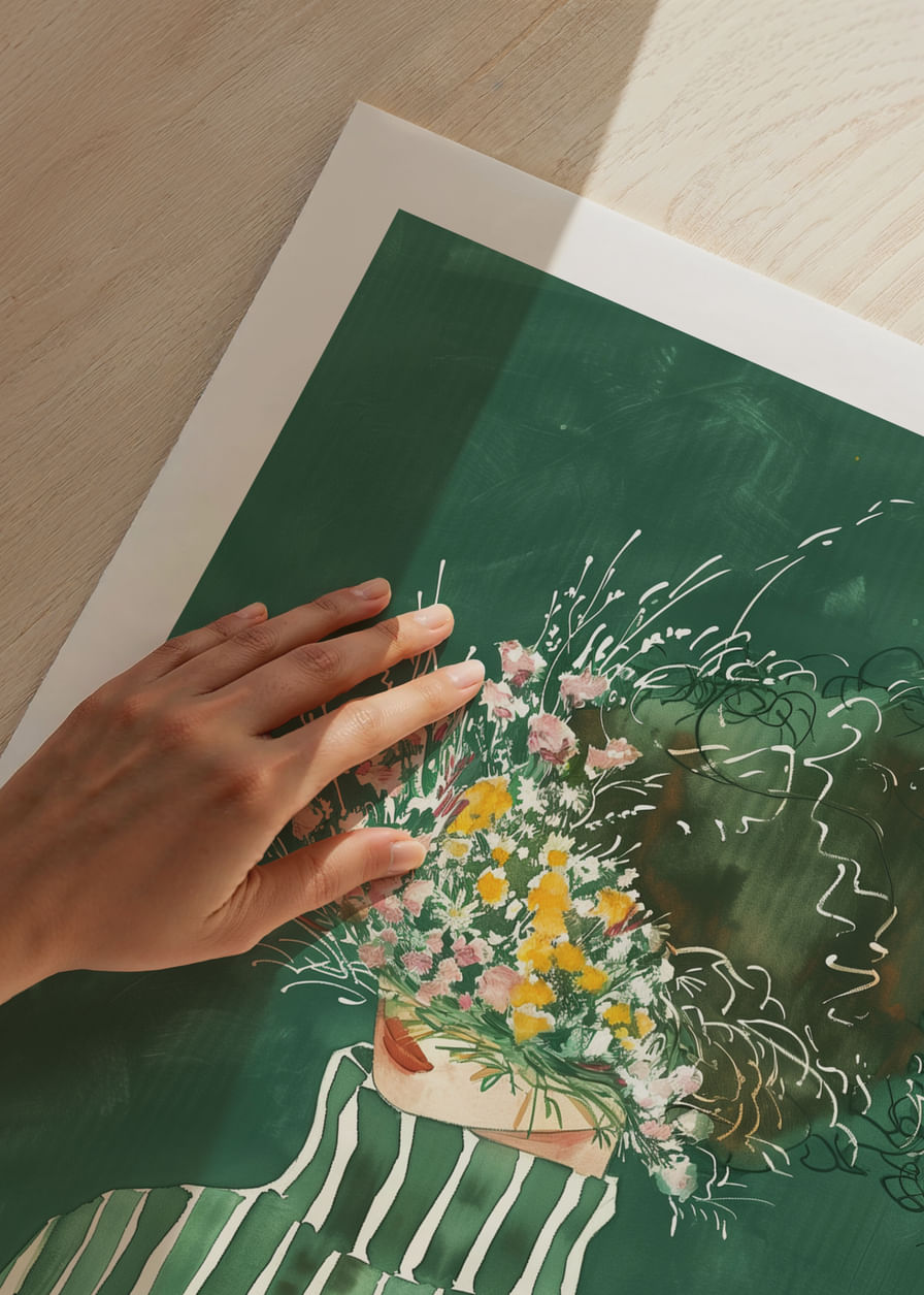Gezicht met een explosie van lentebloemen-12