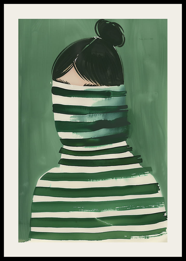 Elegante mysterie in groene tinten en gestreepte lijnen.-12