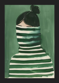 Elegante mysterie in groene tinten en gestreepte lijnen.-5