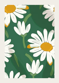 Livliga prästkragar på grön bakgrund sprider glädje.-3