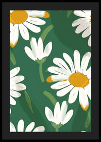 Livliga prästkragar på grön bakgrund sprider glädje.-4