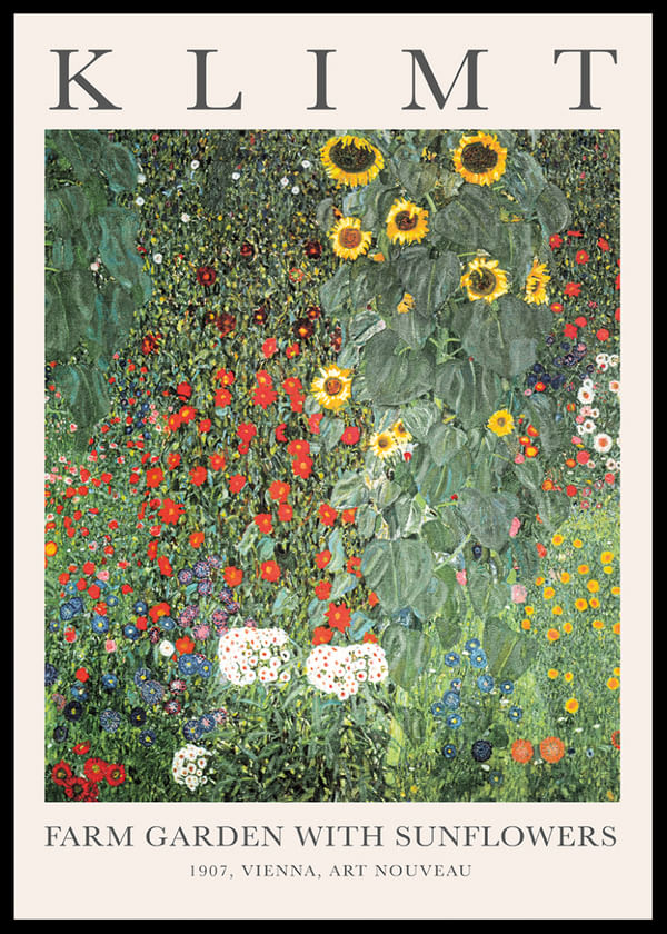 Poster Farm Garden With Sunflowers By Gustav Klimt