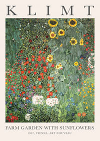 Grădină de fermă cu floarea-soarelui de Gustav Klimt.-1