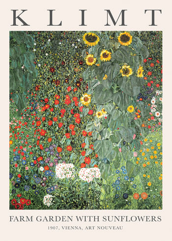 Poster Farm Garden With Sunflowers By Gustav Klimt