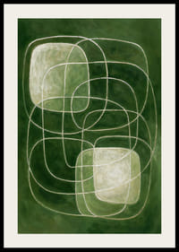 Formele delicate plutesc pe un fundal verde cu o eleganță atemporală.-2