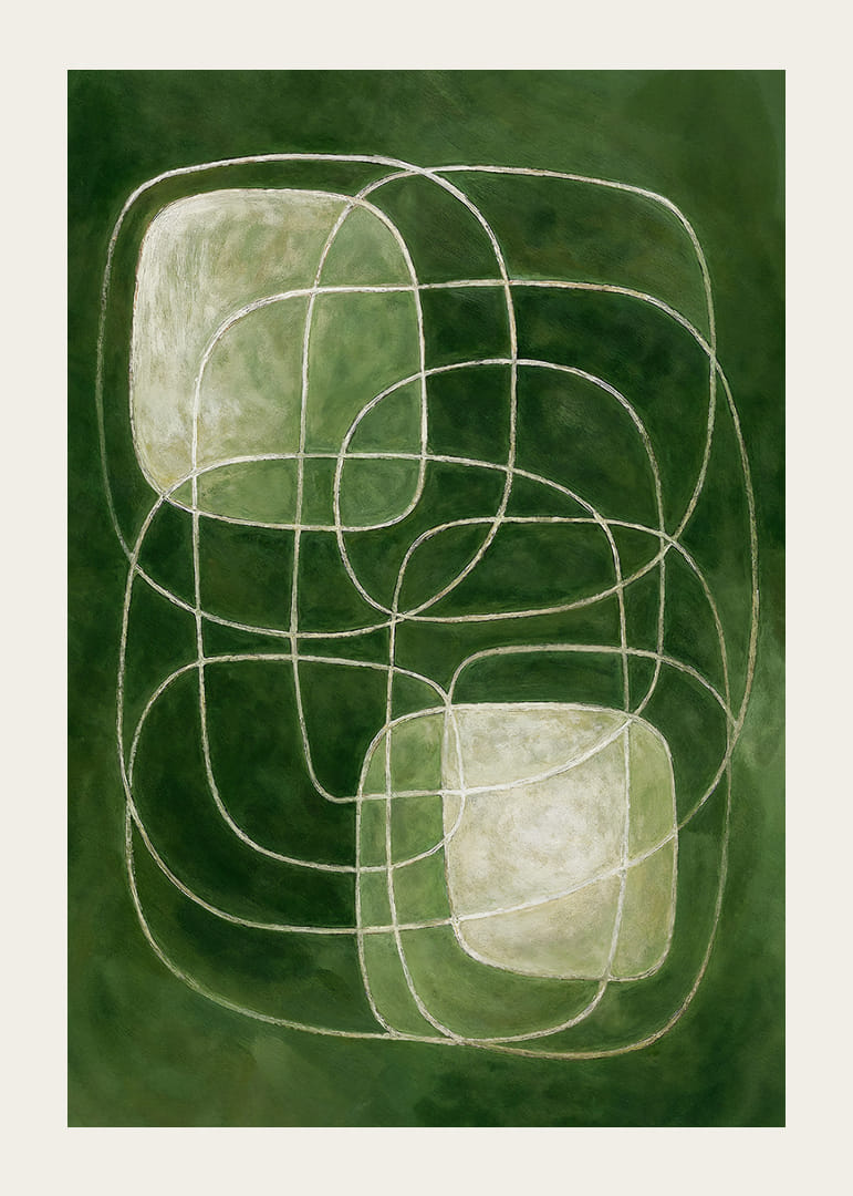 Formele delicate plutesc pe un fundal verde cu o eleganță atemporală.-12