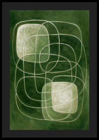 Formele delicate plutesc pe un fundal verde cu o eleganță atemporală.-4