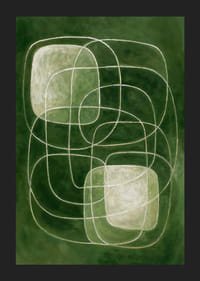 Formele delicate plutesc pe un fundal verde cu o eleganță atemporală.-5