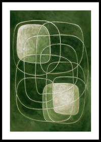 Formele delicate plutesc pe un fundal verde cu o eleganță atemporală.-0