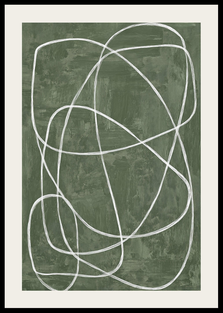 Soft lines squiggle on a deep green background.-12
