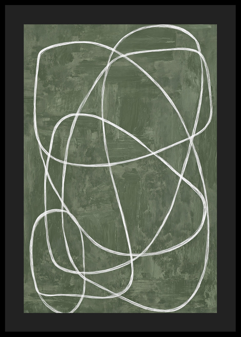 Soft lines squiggle on a deep green background.-12