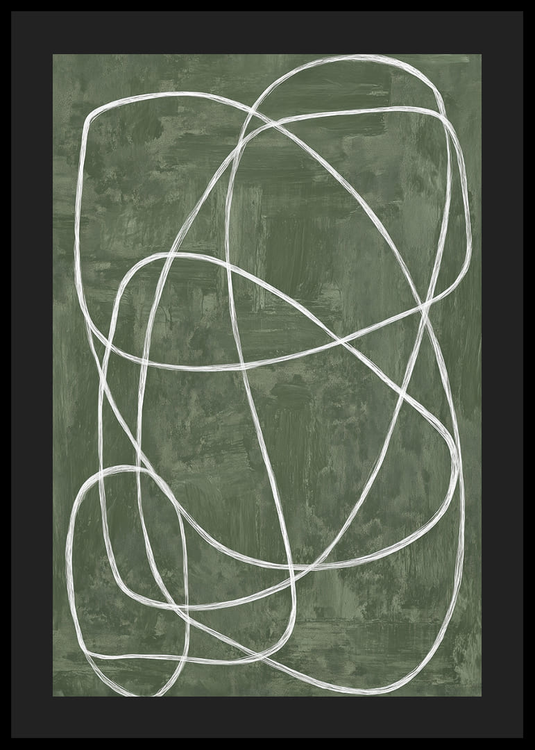 Mjuka linjer snirklar sig på en djupgrön bakgrund.-12