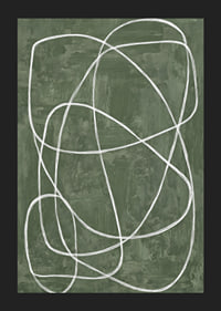 Soft lines squiggle on a deep green background.-5