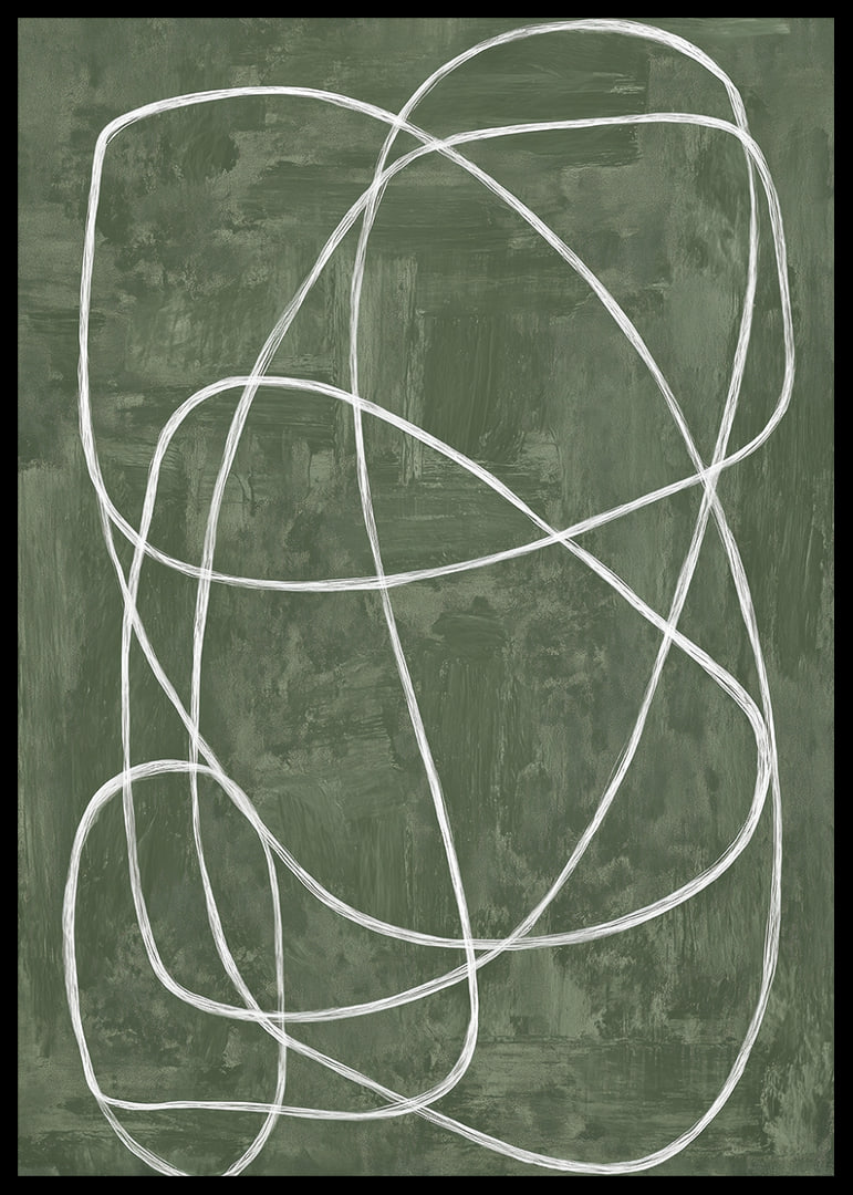 Soft lines squiggle on a deep green background.-12