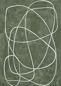Soft lines squiggle on a deep green background.-7