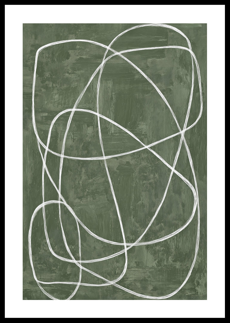 Soft lines squiggle on a deep green background.-12