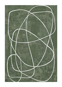 Soft lines squiggle on a deep green background.-1